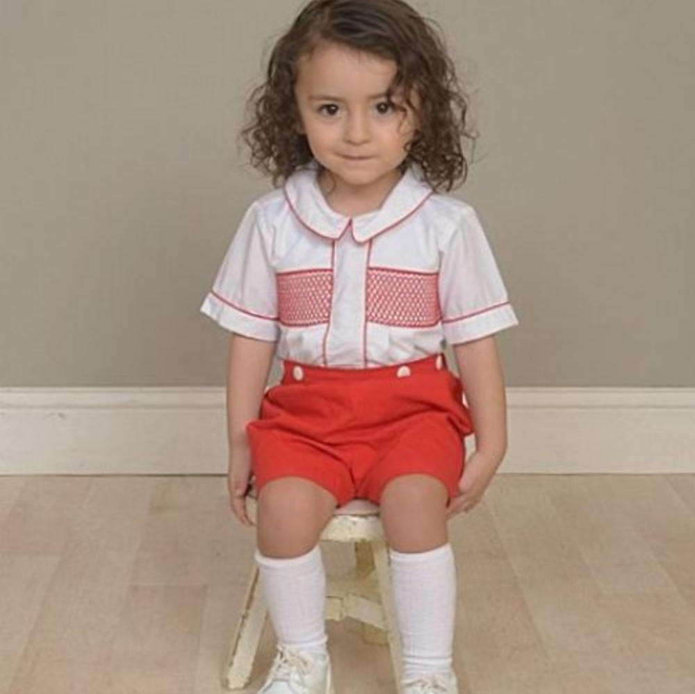 Red and white romper
